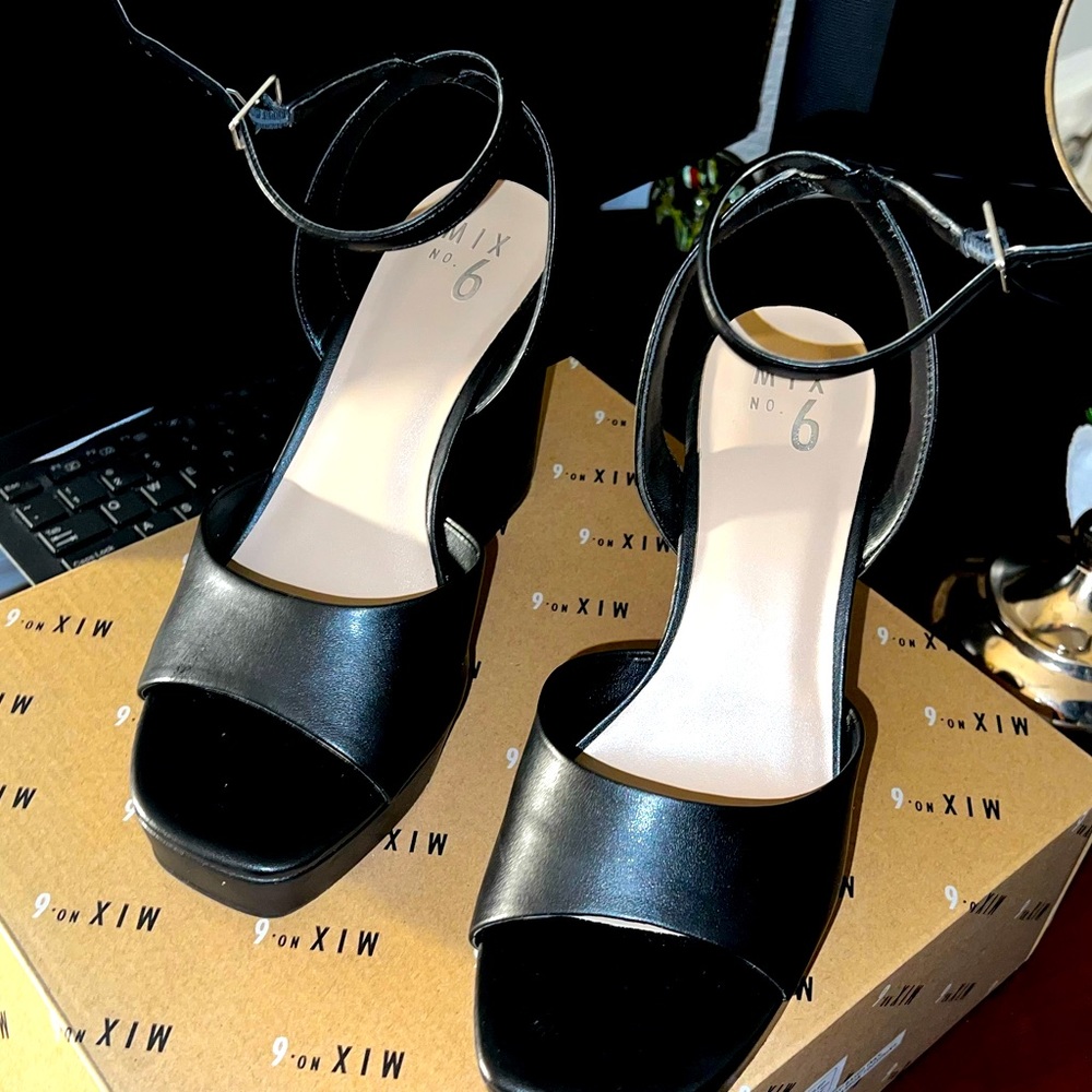 Black platform wedges